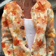 Digital Printing Cardigan Knitted Coat
