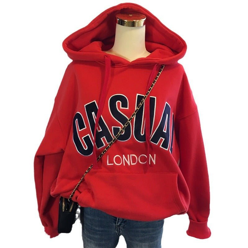 Korean Style Loose Winter Pullover Hoodie for Women