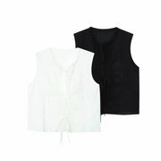 Versatile Sleeveless Top – European & American Style, 3D Pattern