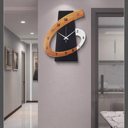 Modern Large 17 Inch Black Silent Non-Ticking Nordic Metal Wall Clock with Arabic Numerals - Quartz Movement, Battery-Powered (No Electricity) Rectangular Glass Face & White Hands - Minimalist Design for Living Room, Kitchen, Bedroom, Office