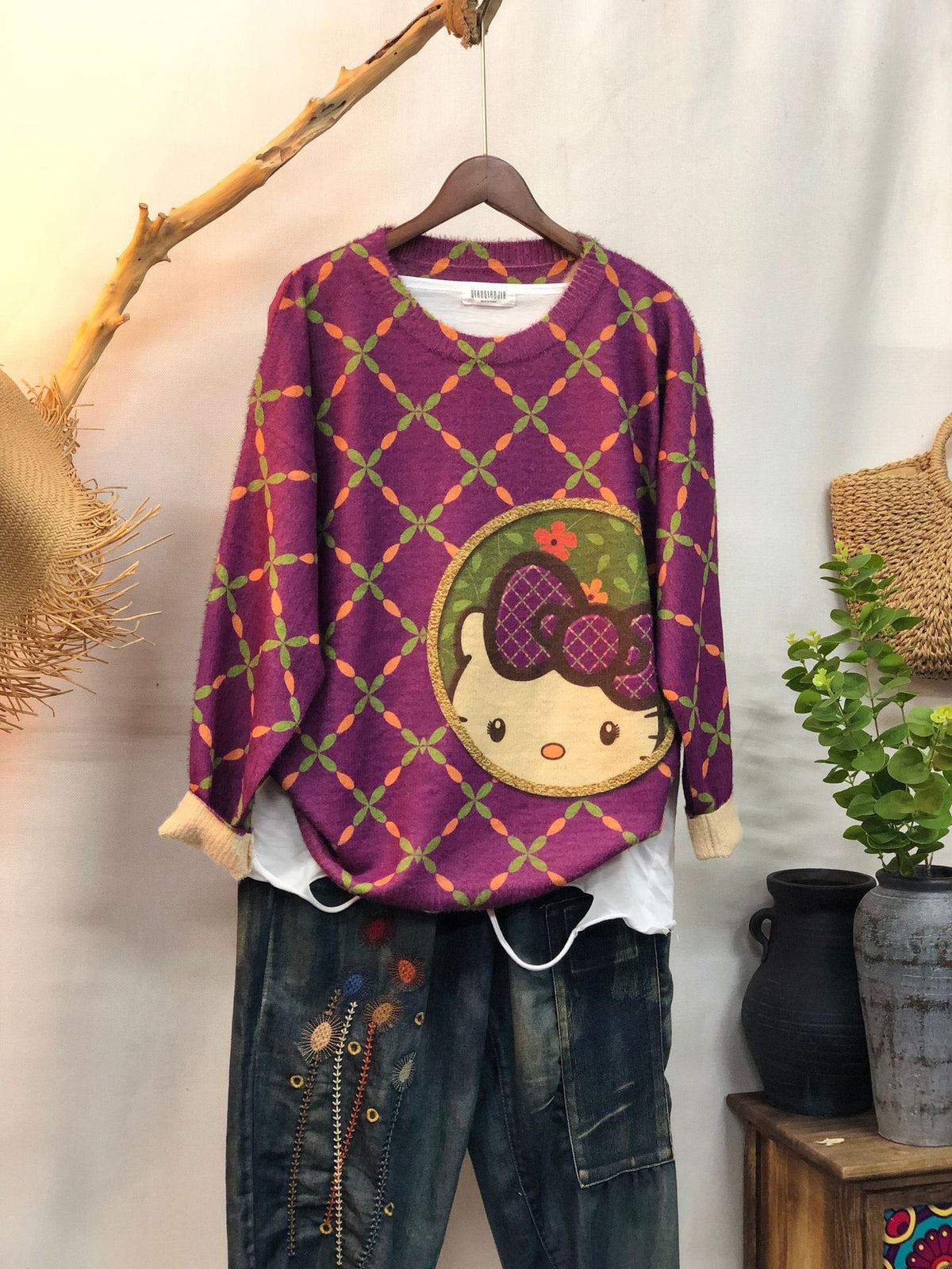 New Women's Loose-fitting Round-neck Sweater for Outerwear