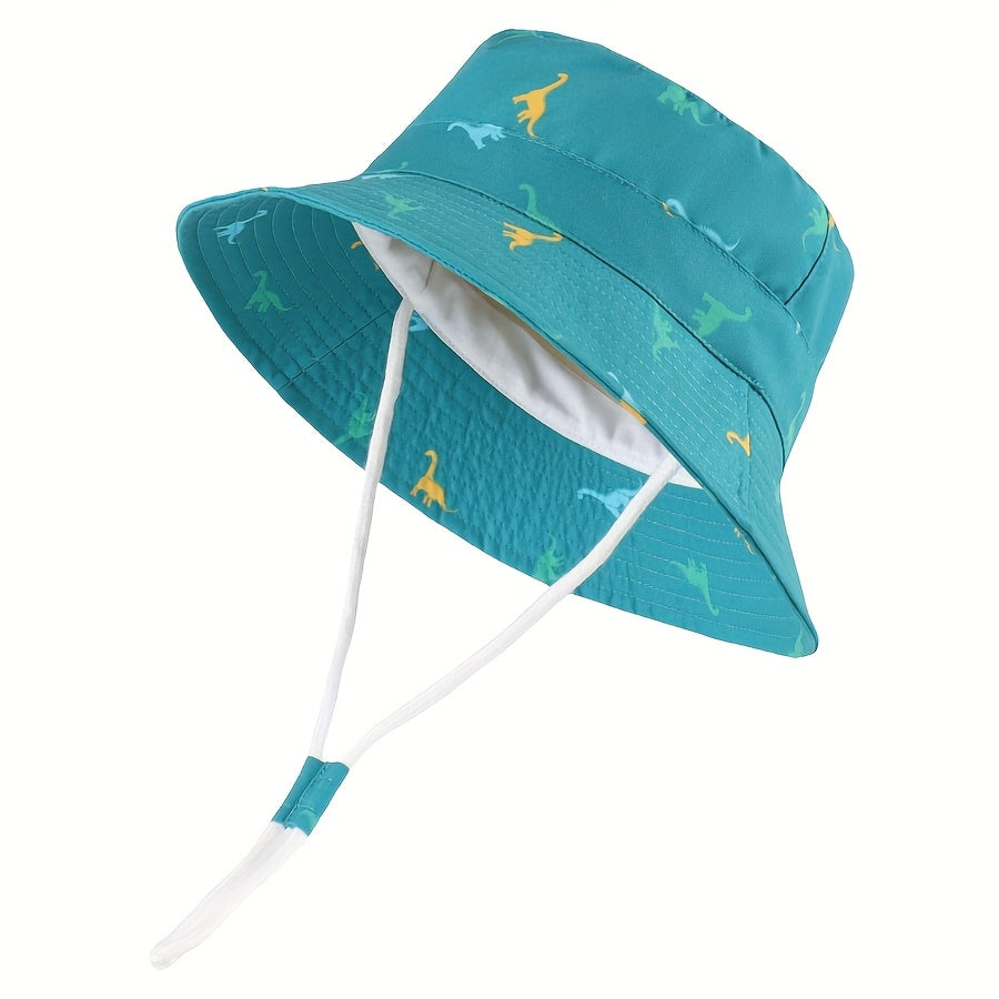 Dinosaur Print Toddler Bucket Sun Hat with Wide Brim for Boys and Girls