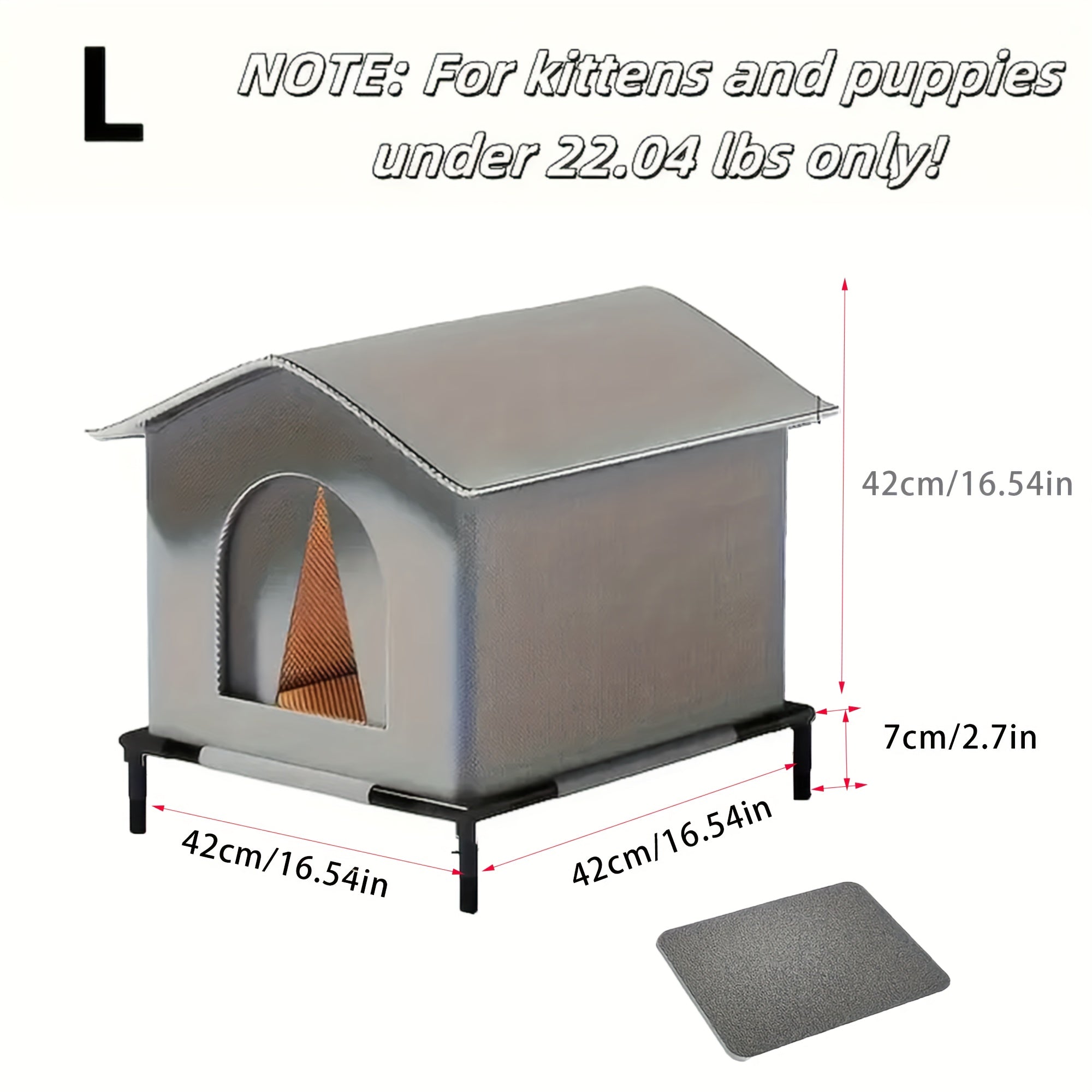 Heavy-Duty Oxford Cloth Outdoor Cat House With Stand - All-Season Insulated Shelter, Windproof &, Easy Assembly, Portable Pet Shelter For Indoor/Outdoor Use