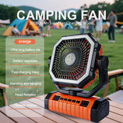 20000mAh Camping Fan Light, Super Endurance, Camping Battery Powered Fan, Hiking Camping with 4 LED Lanterns, Hiking Variable Speed Office Fan Light, Adjustable, Portable Outdoor Camping Fan Light,...
