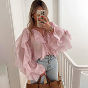 Loose Top Design Casual Elegant Chiffon Blouse