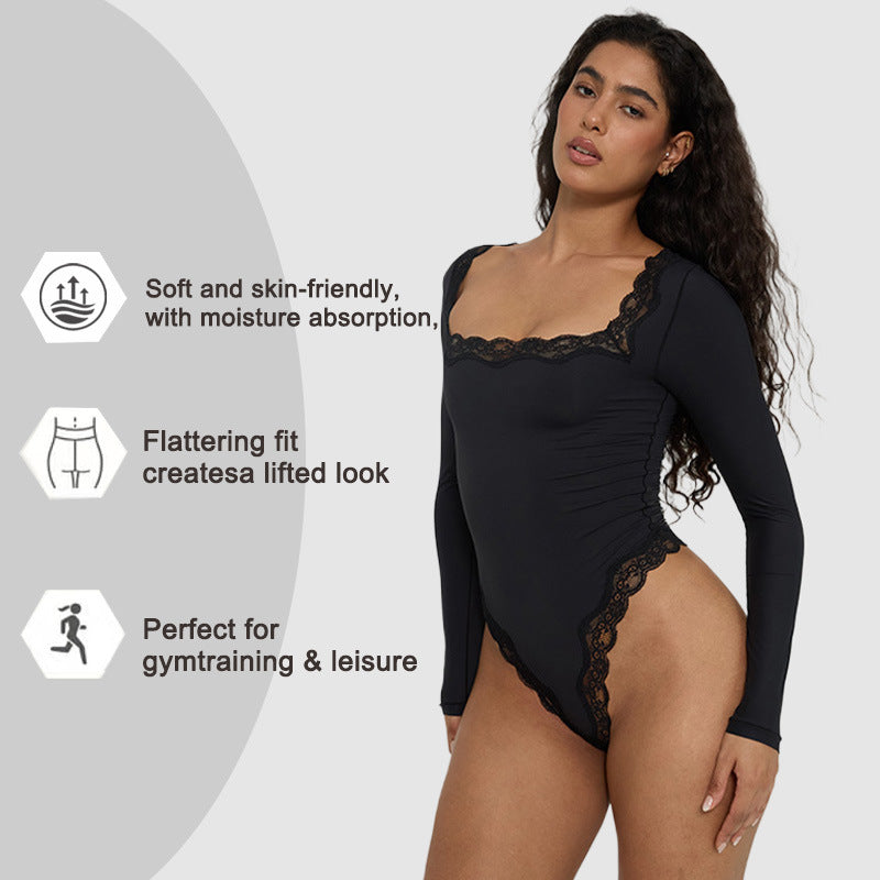 European And American-style Sexy Lace Slim-fit Yoga Jumpsuit