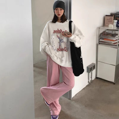 Slim Fit Slimming Pullover Round Neck Long Sleeve