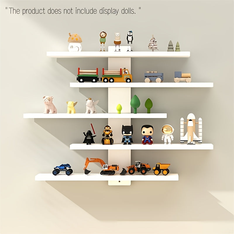 Faridabio 5-Tier Wall-Mounted Display Rack - Durable Plastic Multi-Layer Shelf for Dolls, Figurines, Building Blocks & Collectibles - Space-Saving Home Decor Storage Organizer, Collectible Display |…