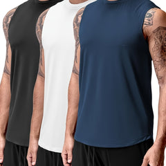 3‑Piece Men's Athletic Tank Top Set – Quick‑Dry Polyester