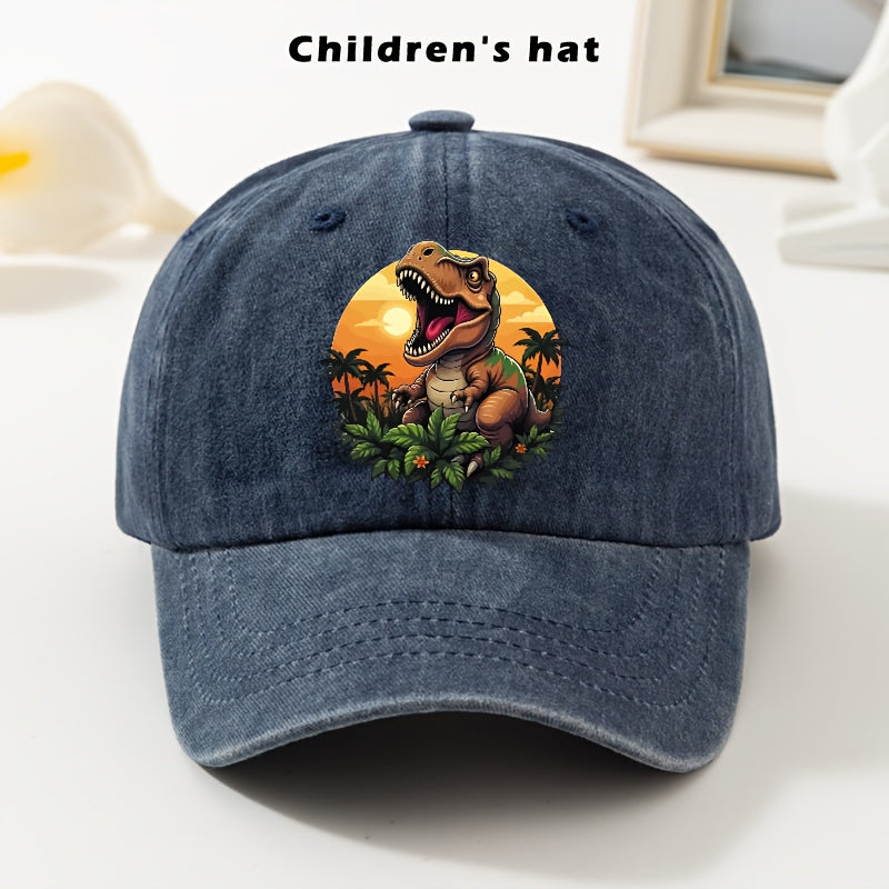 Dinosaur Print Adjustable Baseball Cap for Kids and Teens