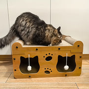 Multi-functional Cat Sofa, Scratching Board - Suitable For All 4 Seasons, Sturdy Cardboard With Ball Toy, Cat House & Bed - Indoor Cat Habitat, High-quality Pet Furniture