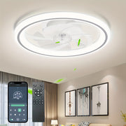 20-Inch Modern Dimmable LED Ceiling Fan with Light, Remote & App Control