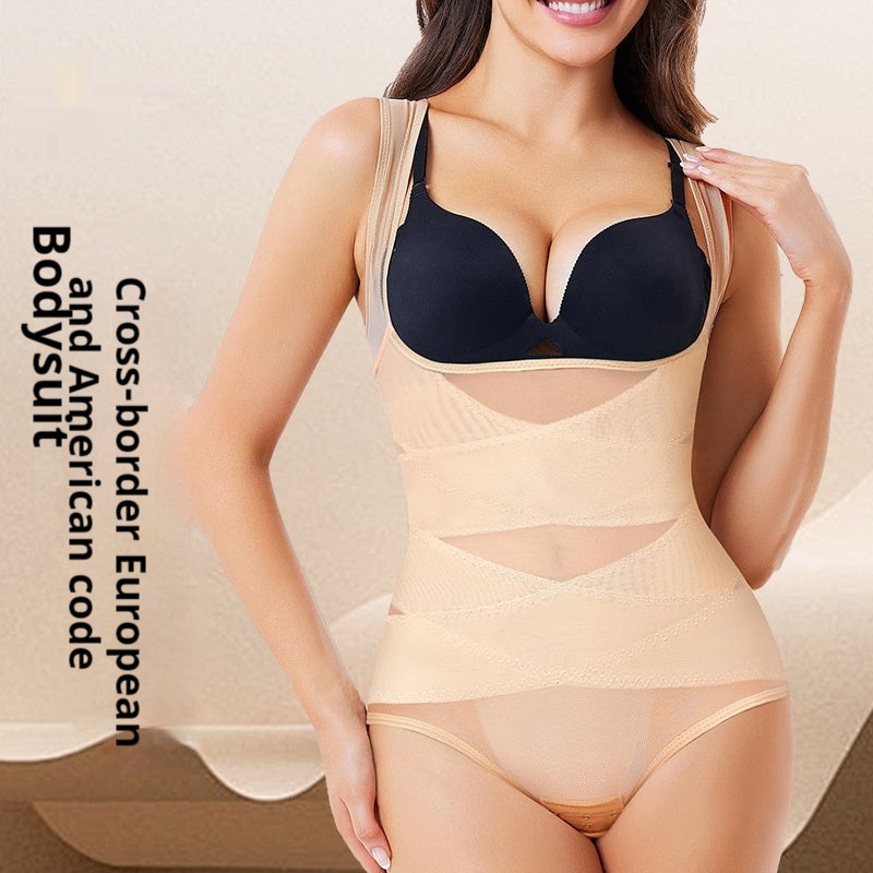 Postpartum Mesh Corset Body Shaper & Tummy Control Jumpsuit