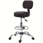 Adjustable Black Swivel Office Chair with Back Support, Metal Frame and Soft Upholstery – Multi‑Purpose Rolling Stool