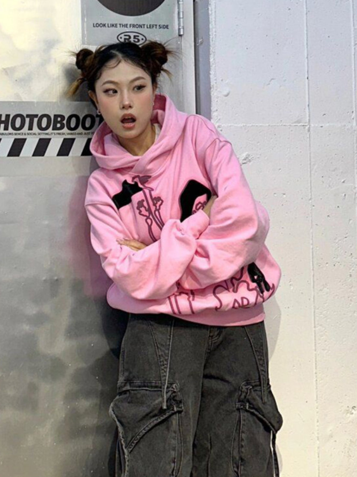 Women's Printed Thin Hooded Pullover Loose Sweater