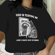 Animal Print Crew-Neck Short Sleeve Top – Trendy Harajuku Style