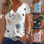 Patchwork Lace Short-Sleeve T-Shirt – Fresh & Sweet Design