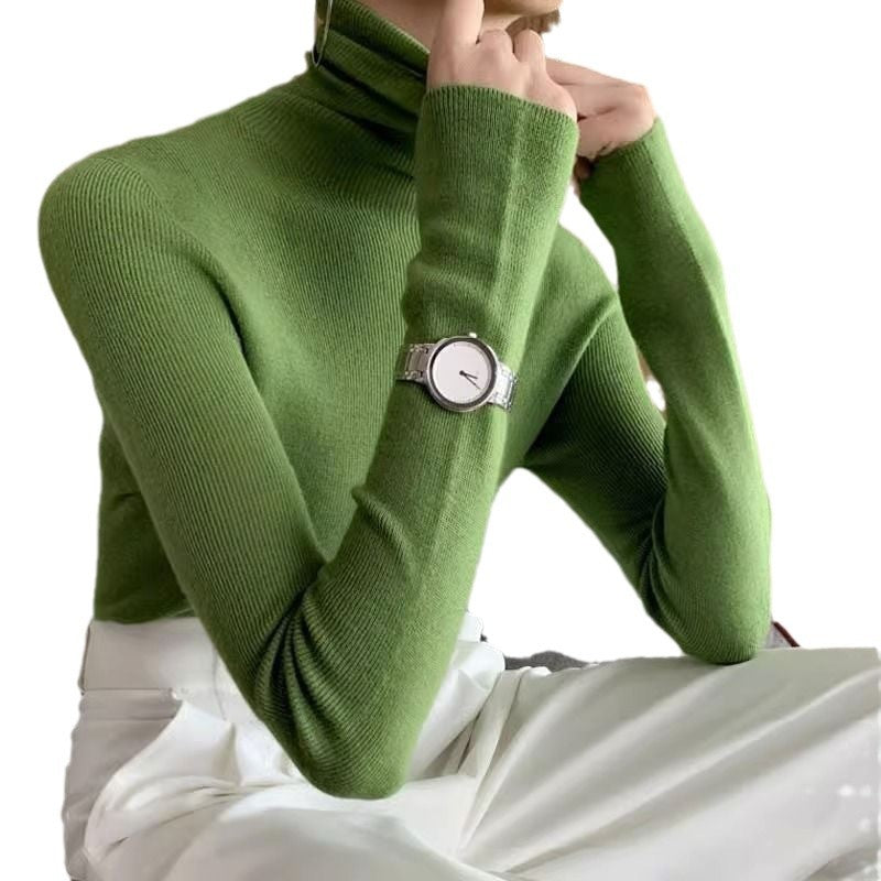 Slim Fit Turtleneck Base Thick Sweater for Women