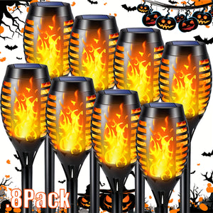 8 Packs Of Solar Torch Lamps for Outdoor Use, Dancing And Flickering Flame Torch Lamps for Landscape Decoration, Suitable for Paths, Lawns, Patios, Gardens, Courtyards, Weddings And Parties - Autom...