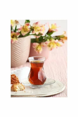 12-piece white glass tea set with cups