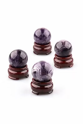 Natural amethyst crystal sphere for energy and meditation