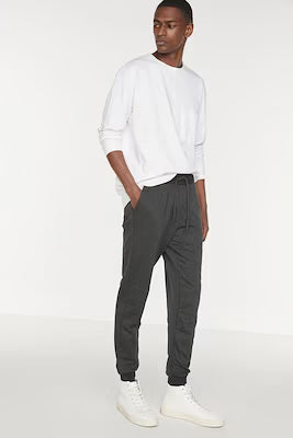Men's Regular Fit Jogger Sweatpants in Anthracite