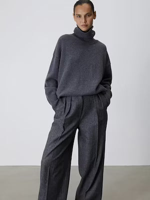 Autumn and Winter European and American Loose Basic Style Solid Color Pullover - image 3