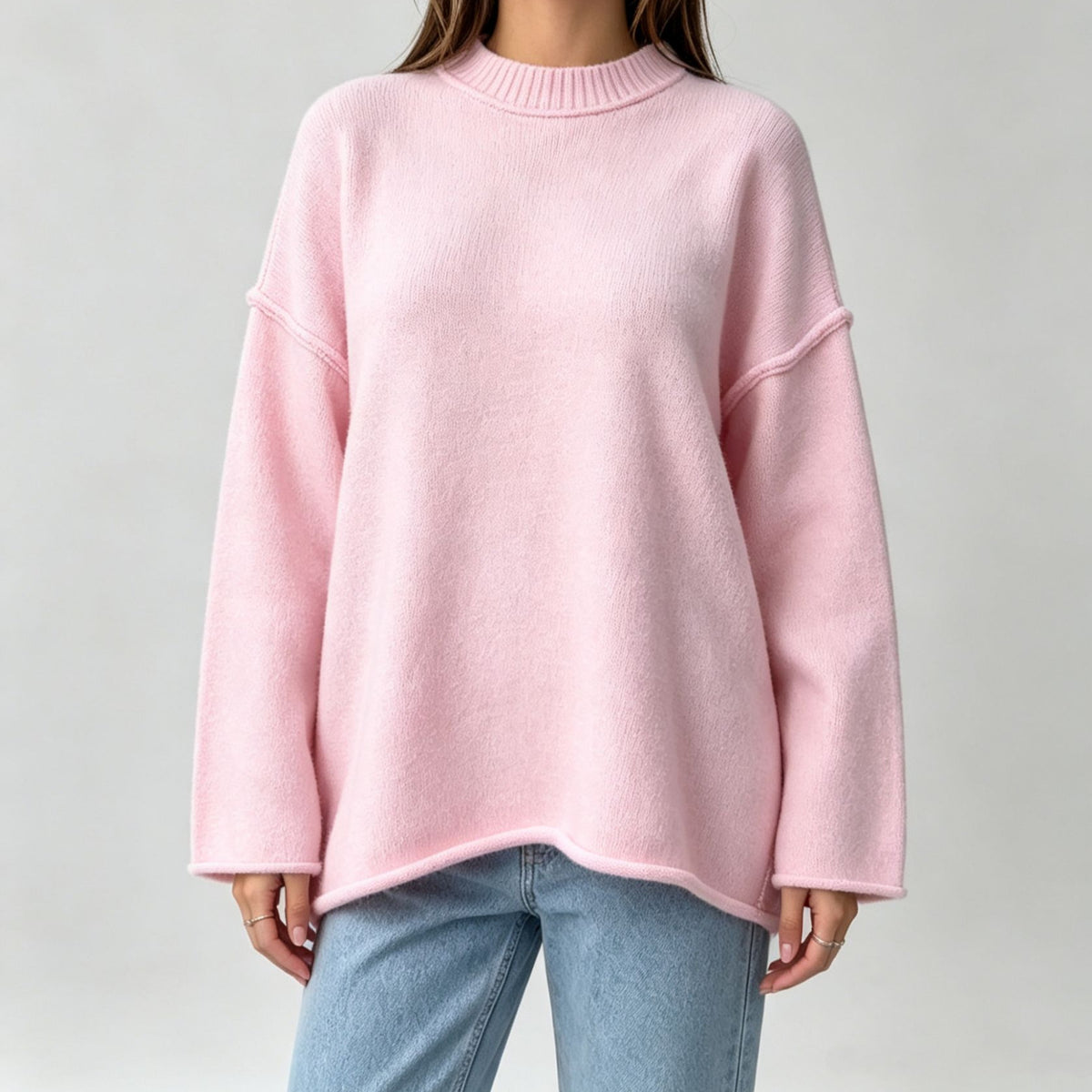 Loose-fit Oversized Pullover Sweater Womens Autumnwinter Casual Knit Top