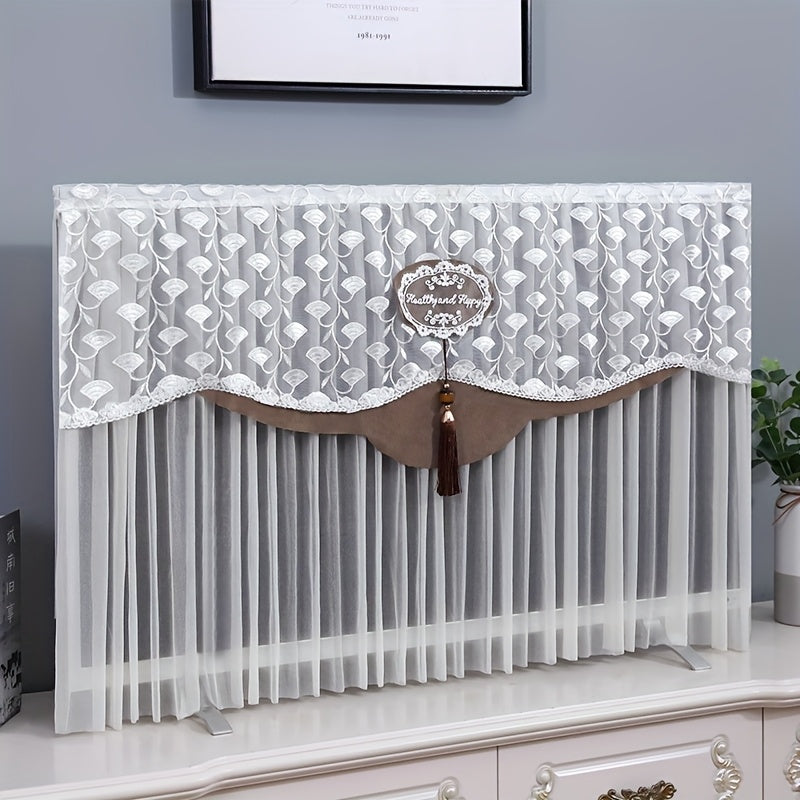 Embroidered TV Dust Cover – Stylish Minimalist Design – Fits Perfectly, Non‑Obstructive