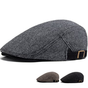 Retro Herringbone Peaked Cap for Men