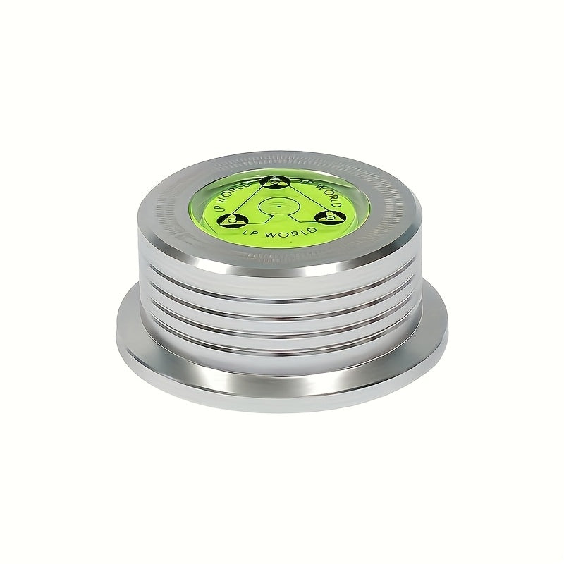 Aluminum Alloy Record Weight Clamp for LP Turntables – 50Hz High Precision Stabilizer with Bubble Level, Battery-Free