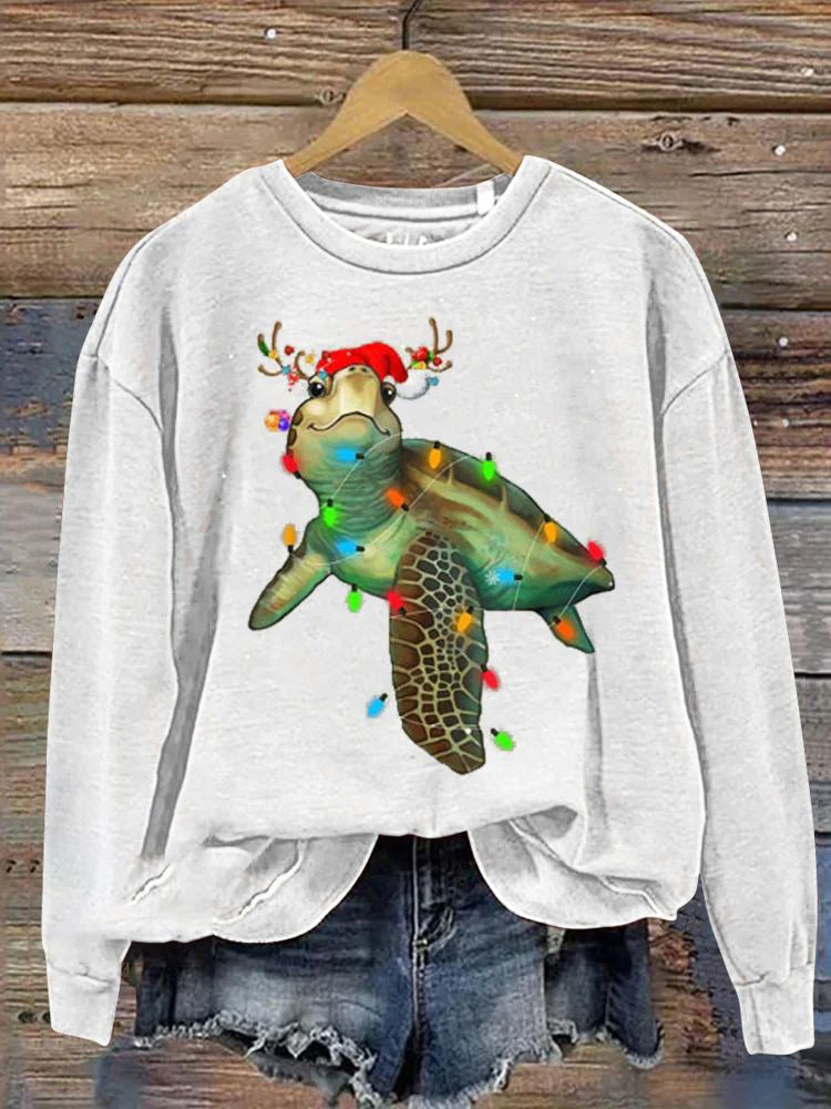 Festive 3D Christmas Print Crew Neck Women's Sweatshirt