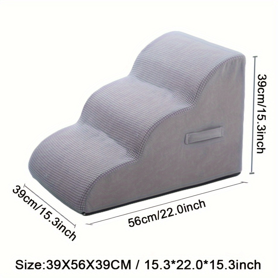 Pet Stairs Ramp 3-step Detachable Pet Stairs Ramp For Dogs & Cats - Soft Sponge Material, Non-slip Ramps For Small Medium Large Dogs, Indoor/outdoor Use, Pet Stairs For Small Dogs, Multistep Design,