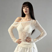 Versatile Lace One-Shoulder Top for Women