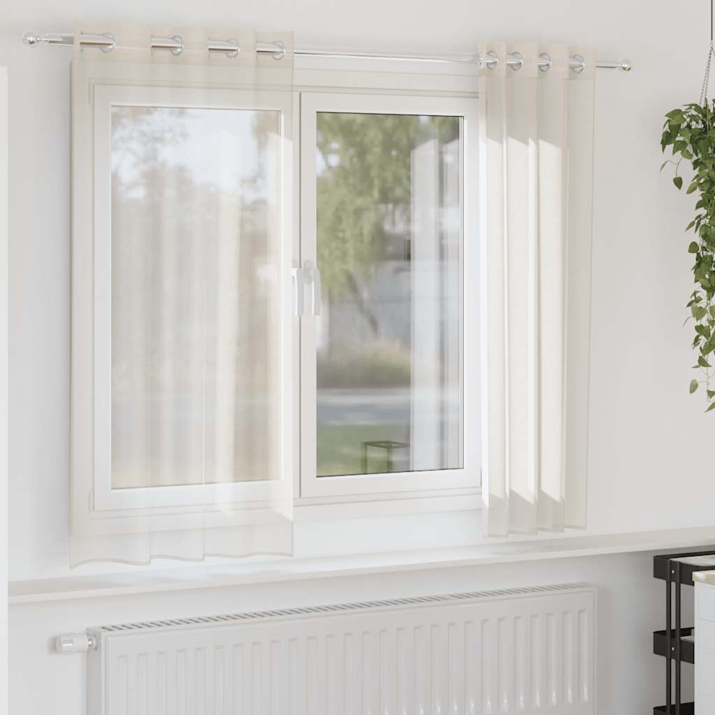 Voile Curtains with Eyelets, 2 Pcs.