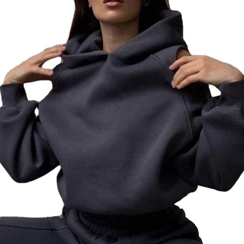 Women's Casual Hooded Sweatshirt & Trousers Lounge Suit