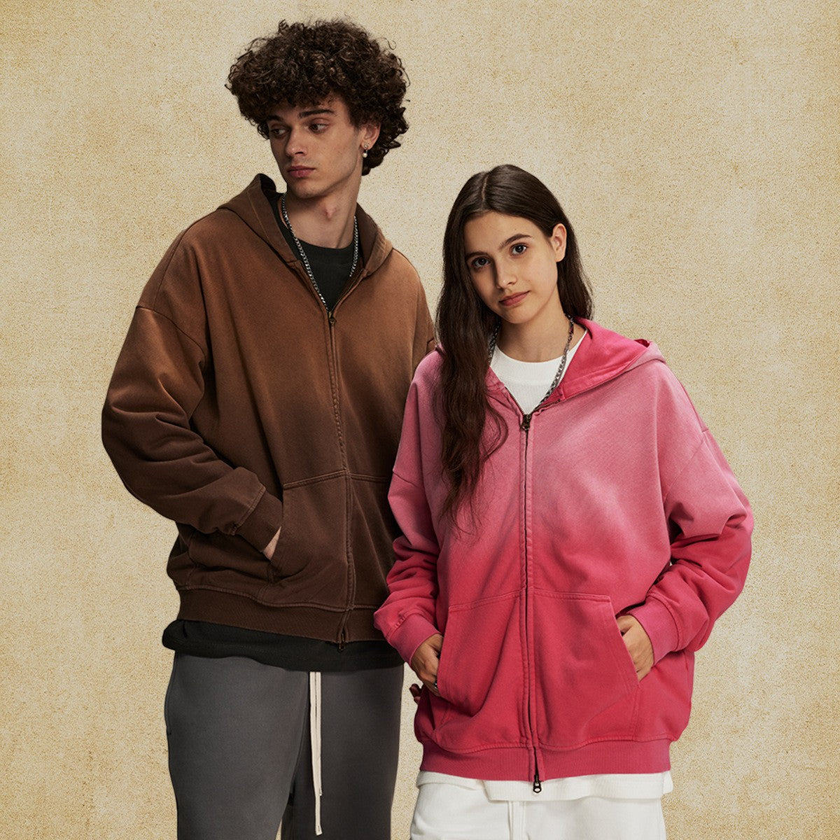 Vintage Washed Unisex Spray-Dyed Cardigan Coat