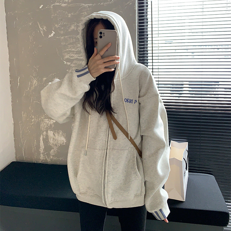 Women's Lightweight Zip-Up Hooded Sweater