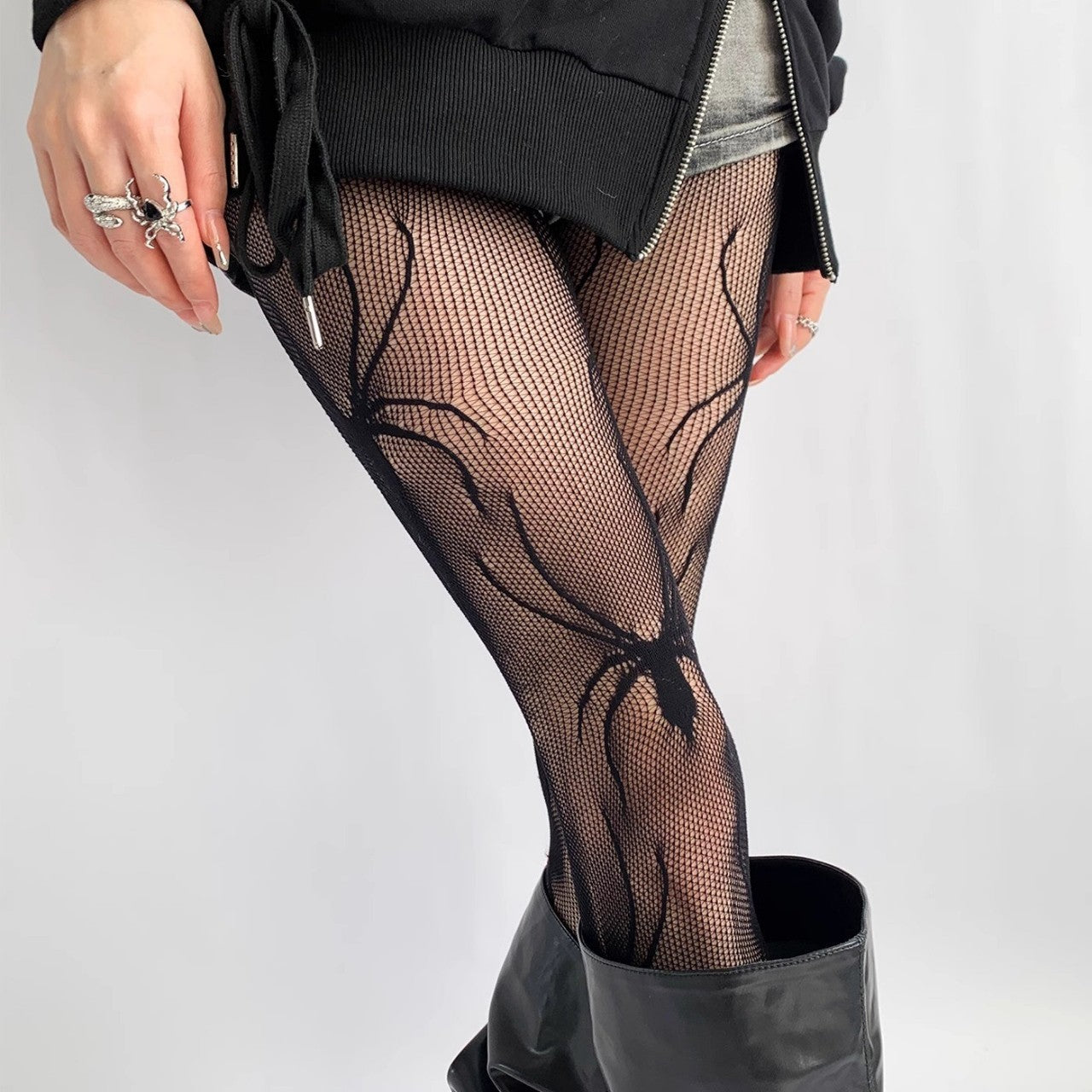 Spooky Halloween Spiderweb Fishnet Tights for Women