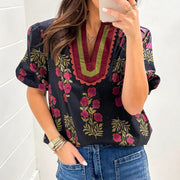 Women's Casual Simple Versatile V-Neck Chiffon Blouse