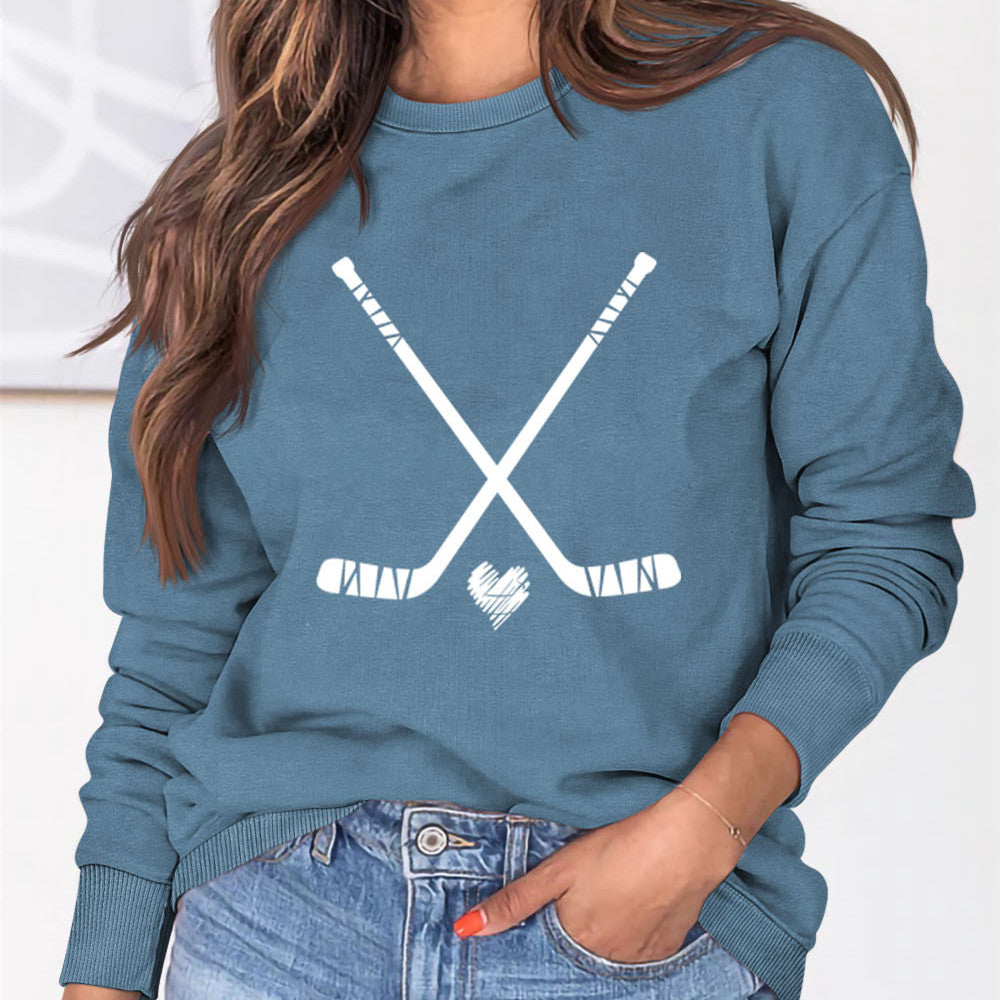 Plus Size Casual Long Sleeve Letter Print Autumn Sweater