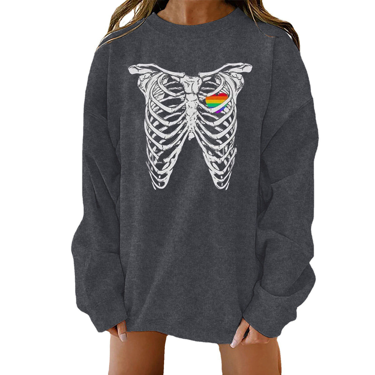 Halloween Graphic Loose Fit Crewneck Sweatshirt