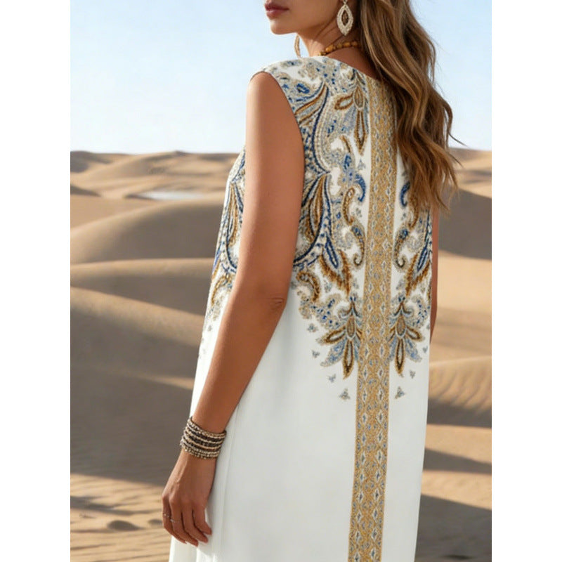 Retro Ethnic Style Dress - Women's Casual Long Sleeve Maxi Dress fo…