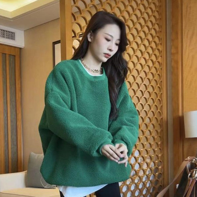 Lazy Wind Lambswool Round Neck Sweater Female