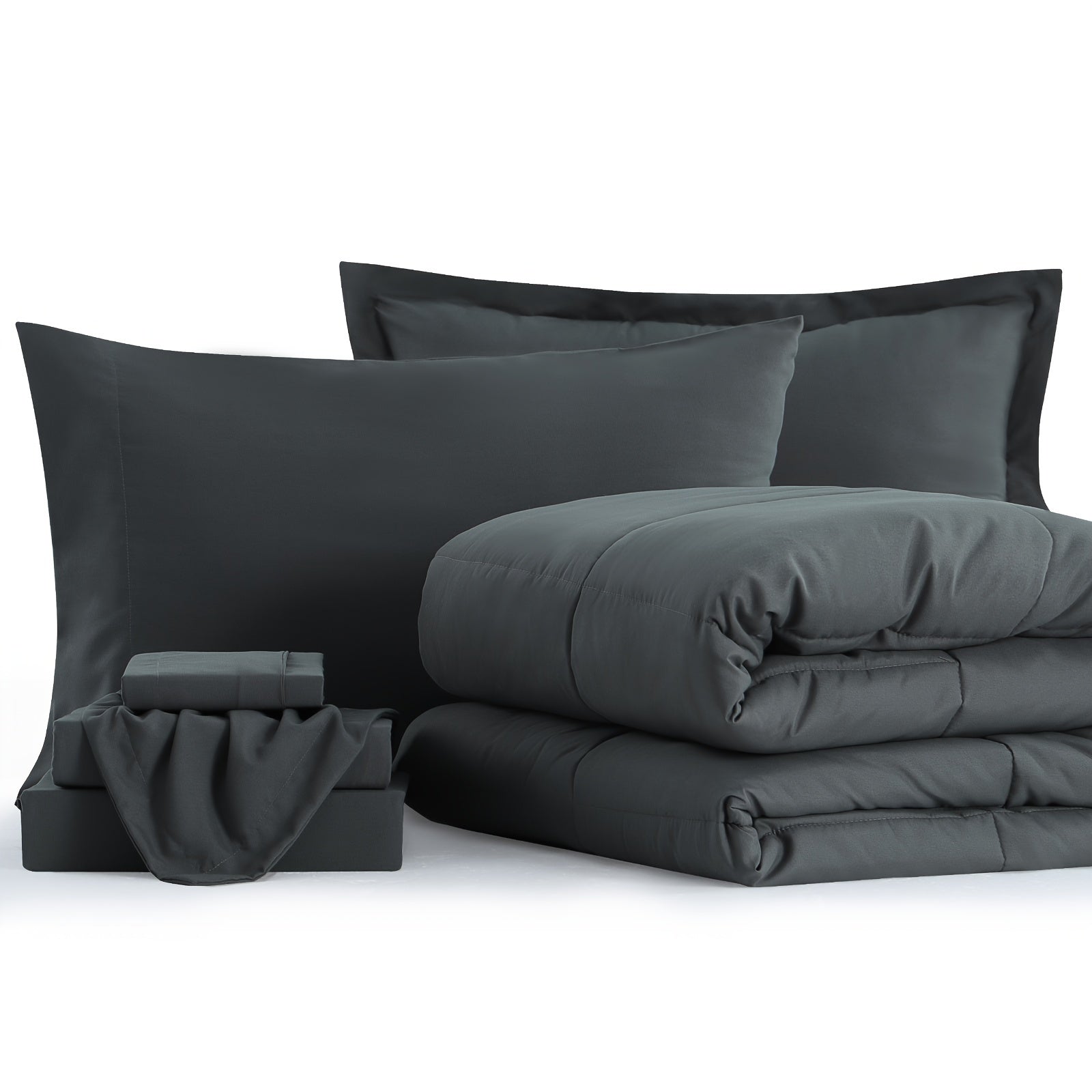 7pcs Ultra-Soft Bed In A Bag, Down Alternative Bedding Sets With All Season Quilted Comforter, Flat Sheet, Fitted Sheet, Pillowcases -Gifts For The Family And Friends