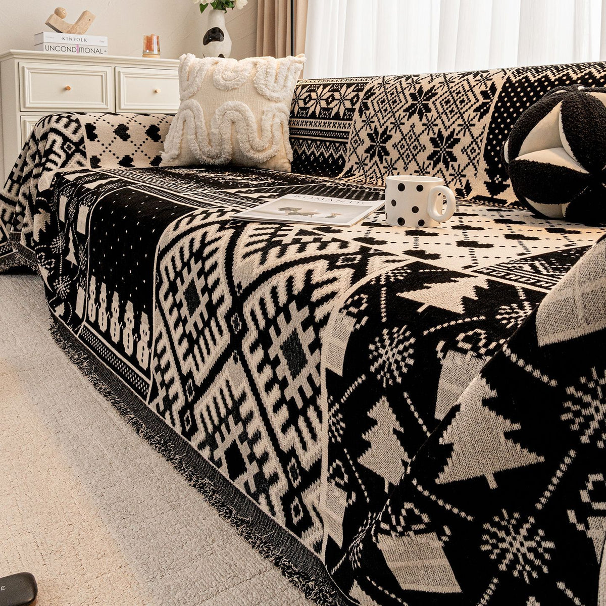 Chenille Sofa Cover All-season Universal Fit