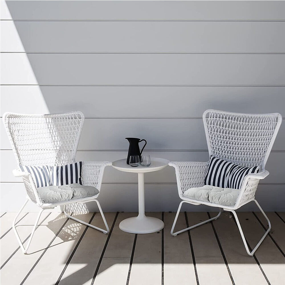 4 Pack Seat Pad Dining Room Garden Kitchen Chair Seat Cushions Tie on Plain Uk