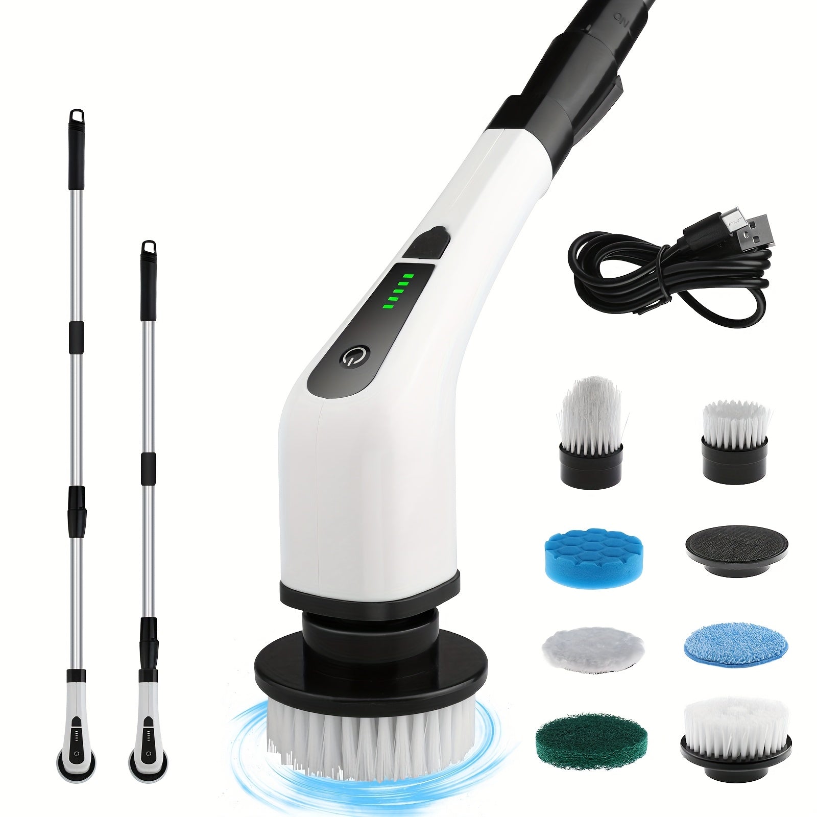 2025 New Multifunctional Electric Cleaning Brush, Telescopic Long Handle 7-in-1 Cleaning Brush, Cleaning Tool, Household Floor And Kitchen Sweeping Brush, Floor Scrub Brush, Scrub Brush for...