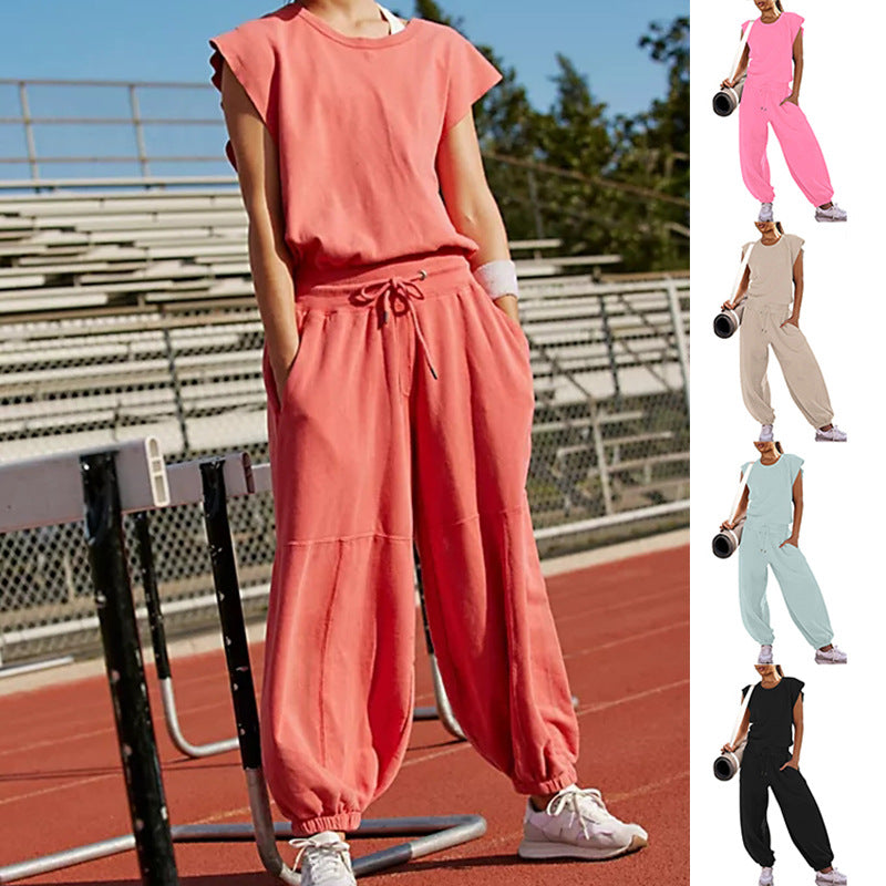 Women's Backless Loose Summer Jumpsuit with Pockets