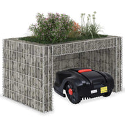 Silver Steel Wire Lawn Mower Garage, 43.3 x 31.5 x 23.6 in